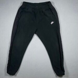 Nike Men Black Therma-FIT Fleece Joggers Nylon Overlay‎ DD4892-010 L